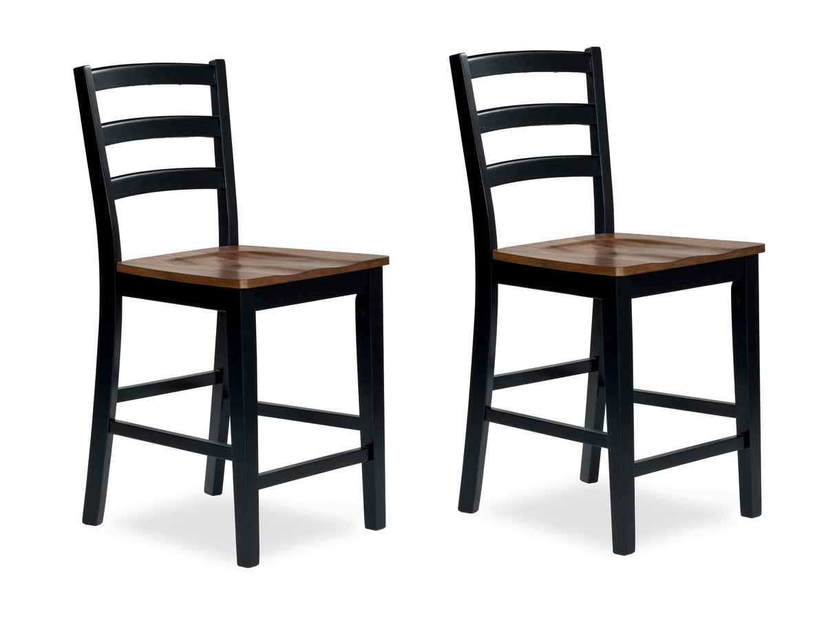 J&M Furniture - Ashley Furniture - Wildenauer Counter Height Barstool (Set of 2) - Counter Height Barstool (Set of 2) / Brown/Black - D634-124X2
