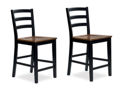 J&M Furniture - Ashley Furniture - Wildenauer Counter Height Barstool (Set of 2) - Counter Height Barstool (Set of 2) / Brown/Black - D634-124X2
