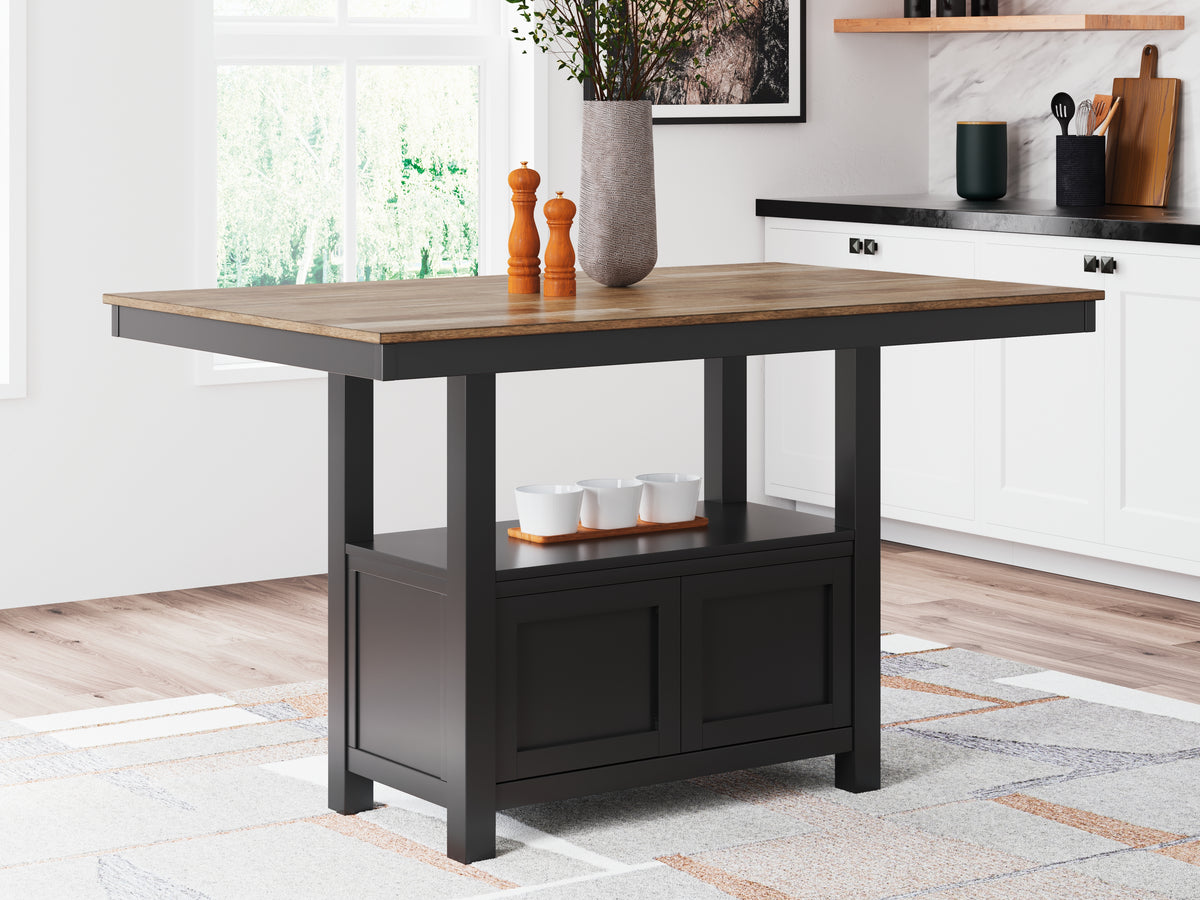 J&M Furniture - Ashley Furniture - Wildenauer Counter Height Dining Table - RECT Dining Room Counter Table / Brown/Black - D634-13