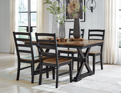 J&M Furniture - Ashley Furniture - Wildenauer Dining Table and 4 Chairs - Dining Table and 4 Chairs - D634D1