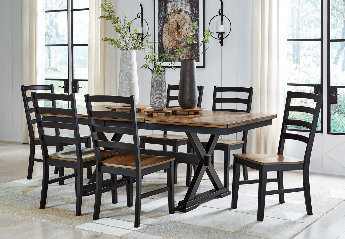 J&M Furniture - Ashley Furniture - Wildenauer Extension Dining Table and 6 Chairs - Extension Dining Table and 6 Chairs - D634D4