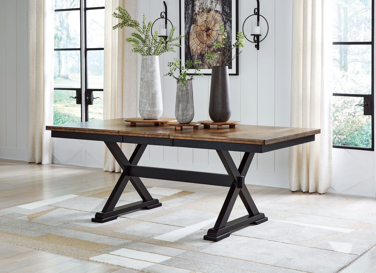 J&M Furniture - Ashley Furniture - Wildenauer Dining Extension Table - RECT Dining Room EXT Table / Brown/Black - D634-35