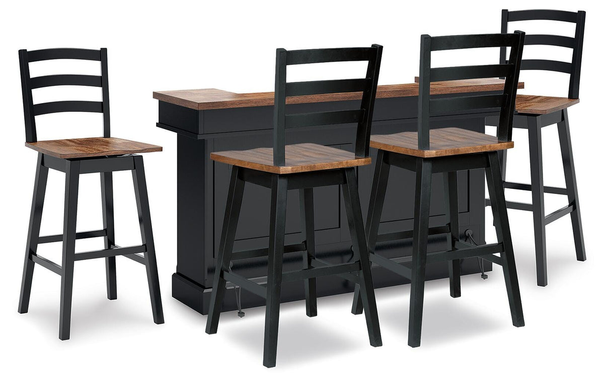 J&M Furniture - Ashley Furniture - Wildenauer Bar Table and 4 Barstools - Bar Table and 4 Barstools - D634D6