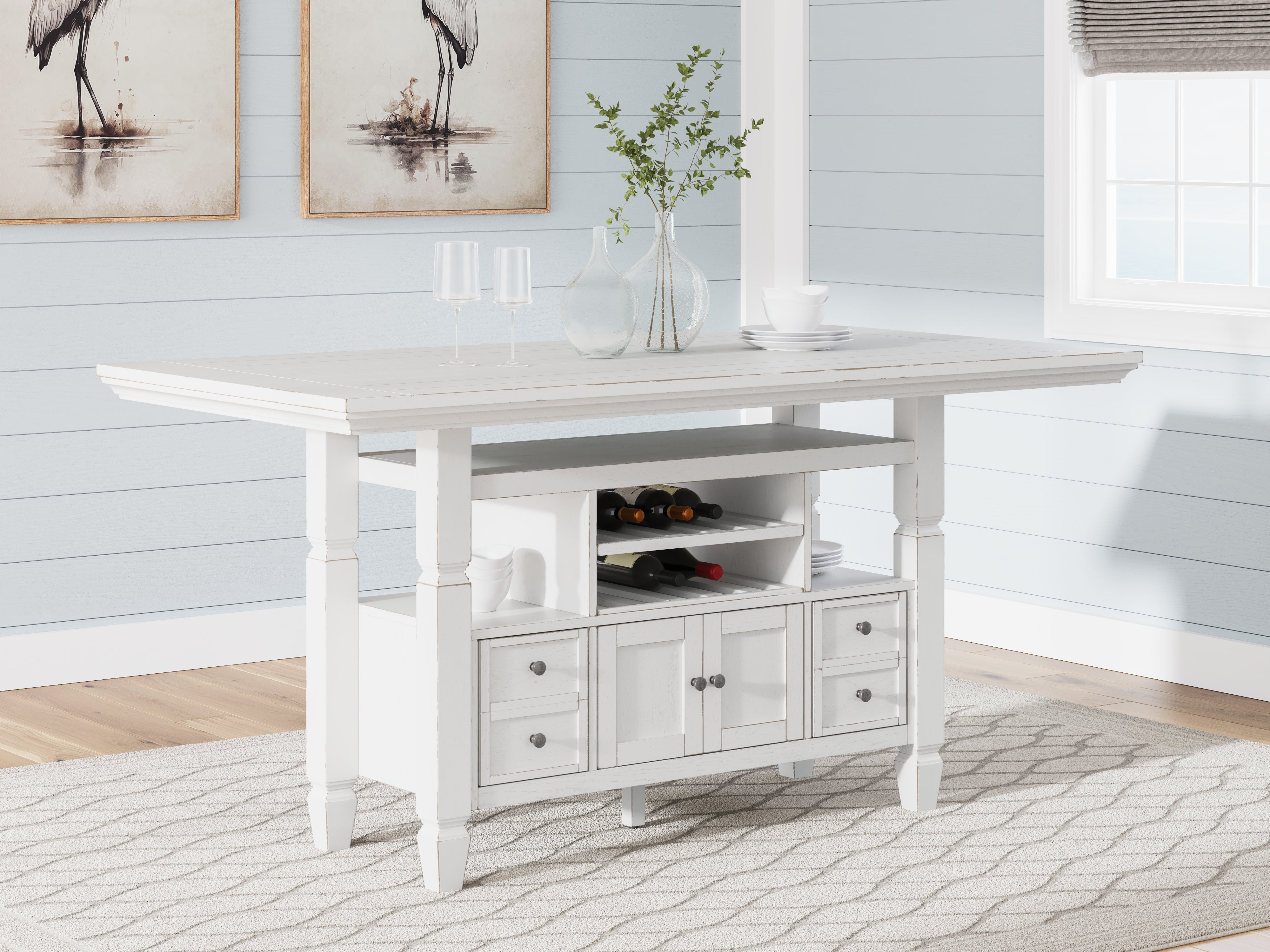 J&M Furniture - Ashley Furniture - Robbinsdale Counter Height Dining Table - Counter Height Dining Table / Antique White - D642D7