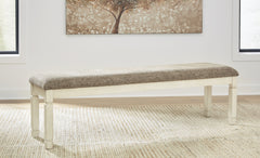 J&M Furniture - Ashley Furniture - Bolanburg 65" Dining Bench - Extra Large UPH DRM Bench / Two-tone / 65"W x 16"D x 20"H - D647-08