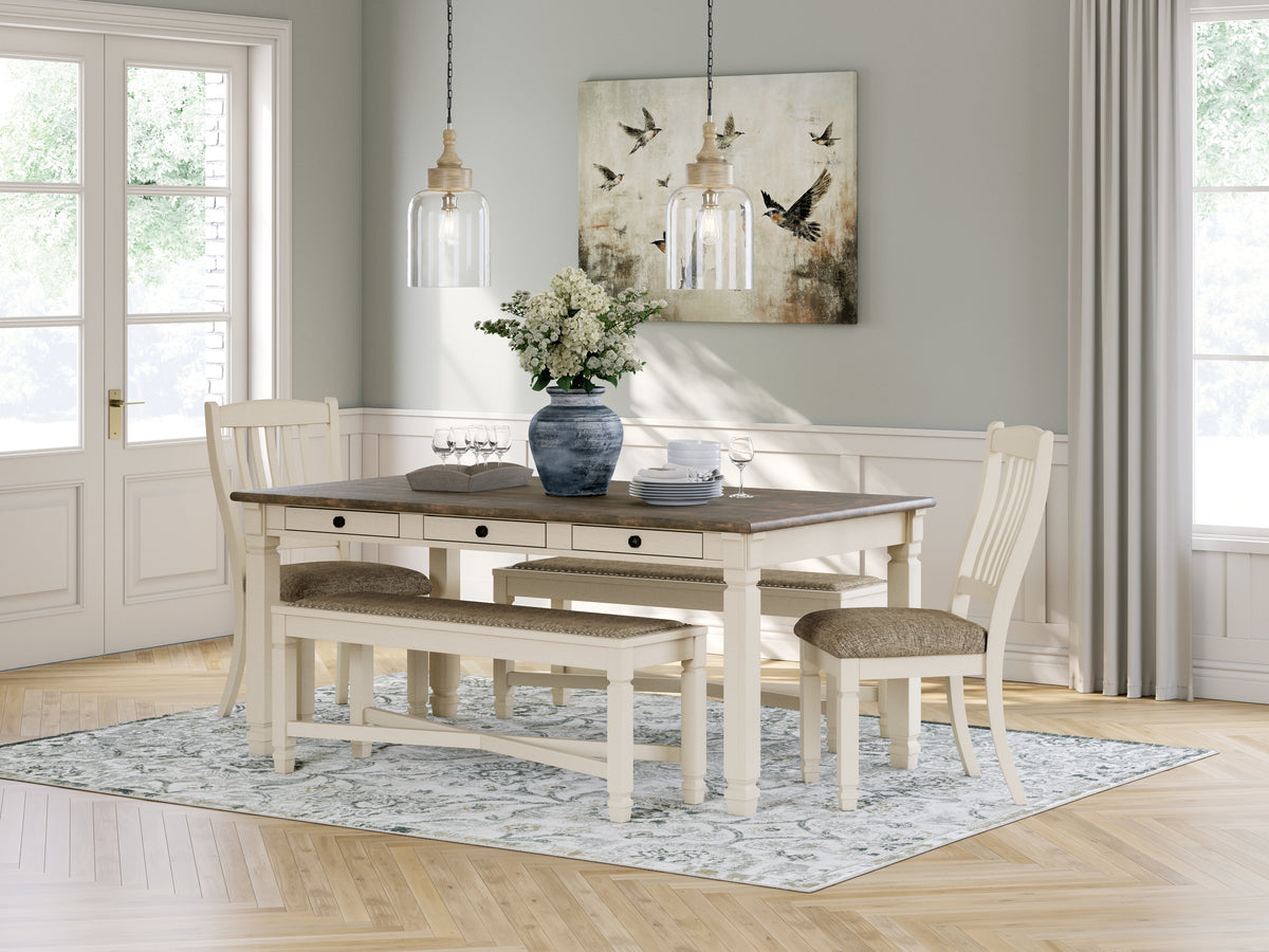 J&M Furniture - Ashley Furniture - Bolanburg Dining Table with 2 Chairs and 2 Benches - Dining Table with 2 Chairs and 2 Benches - D647D7