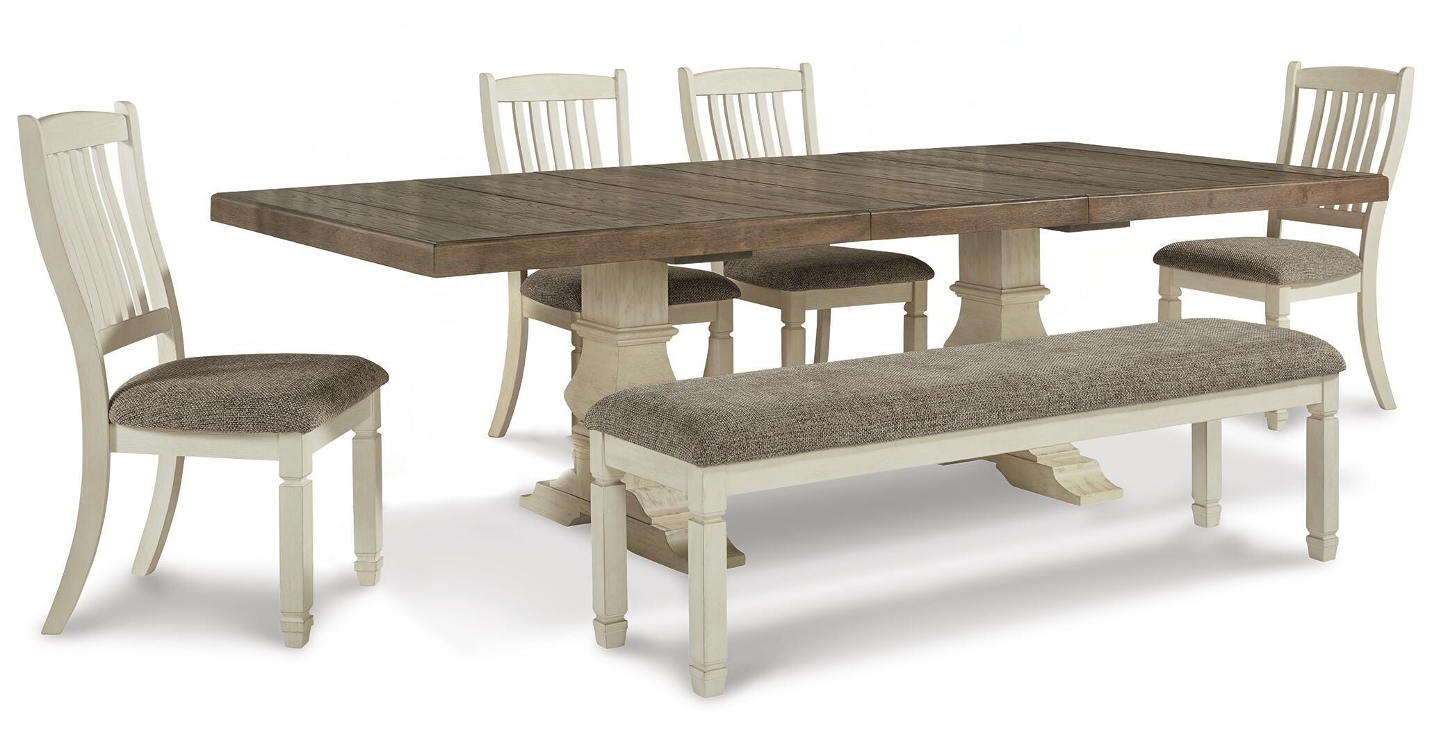 J&M Furniture - Ashley Furniture - Bolanburg Extension Dining Table, 4 Chairs and Bench - Extension Dining Table, 4 Chairs and Bench - D647D16