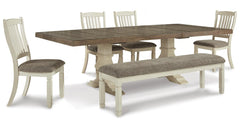J&M Furniture - Ashley Furniture - Bolanburg Extension Dining Table, 4 Chairs and Bench - Extension Dining Table, 4 Chairs and Bench - D647D16