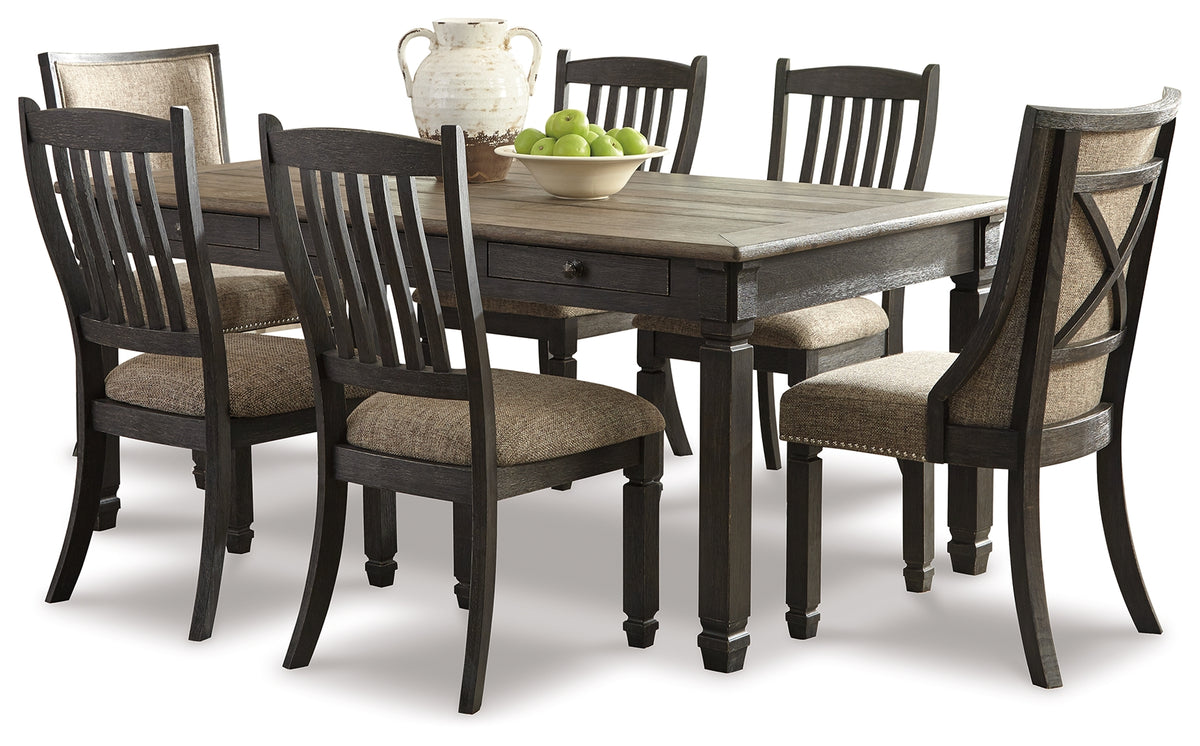 J&M Furniture - Ashley Furniture - Tyler Creek Dining Table with 6 Chairs - Dining Table with 6 Chairs / Black/Gray - D736D7
