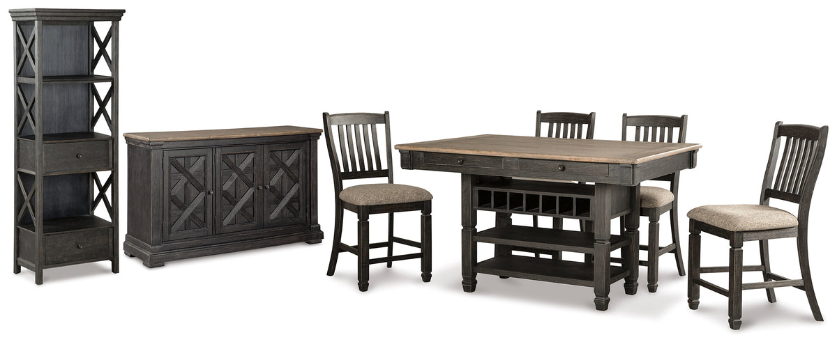 J&M Furniture - Ashley Furniture - Tyler Creek Counter Height Table with 4 Barstools, Server and Display Cabinet - Counter Height Table with 4 Barstools, Server and Display Cabinet - D736D13
