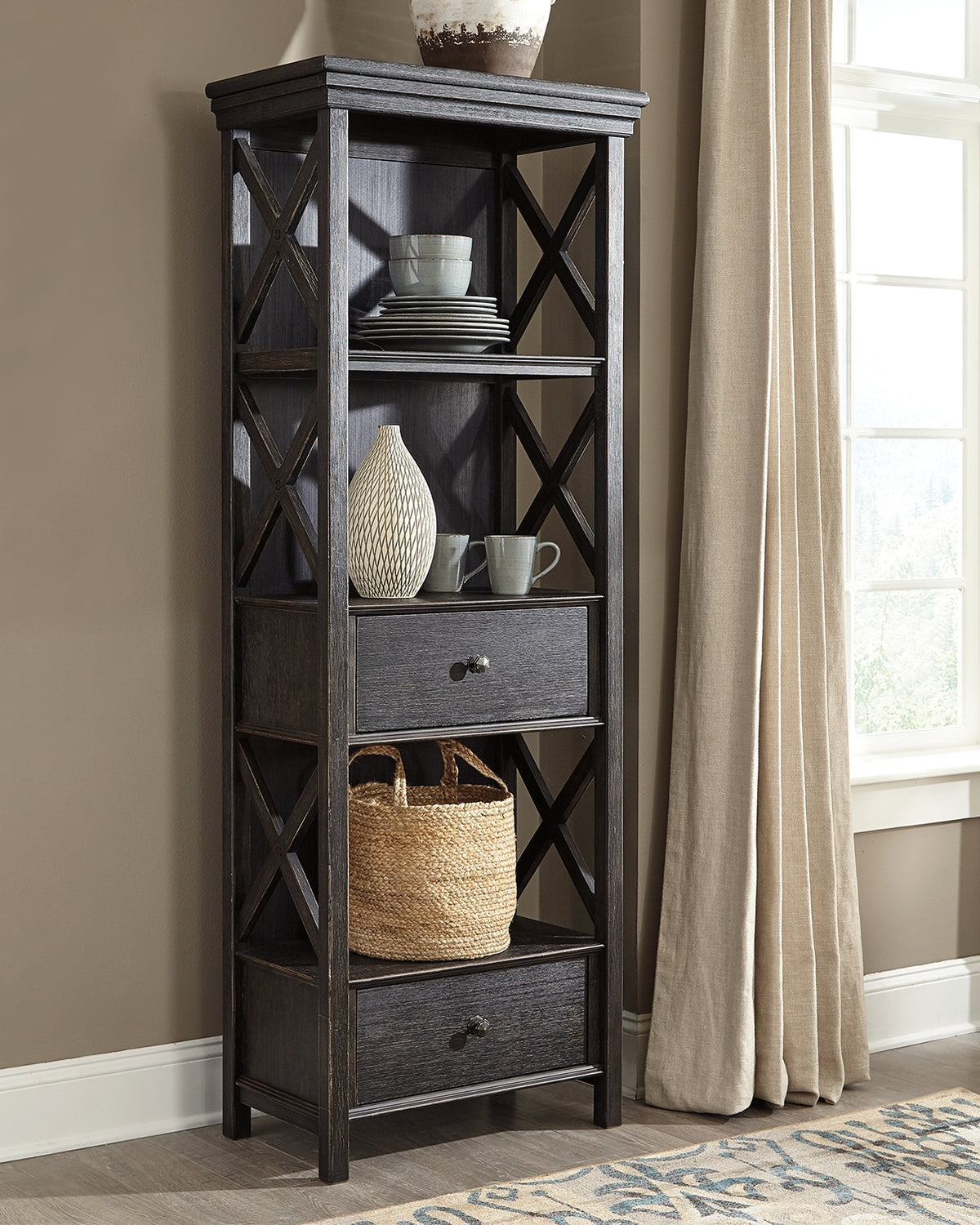 J&M Furniture - Ashley Furniture - Tyler Creek Display Cabinet - Display Cabinet / Black/Gray - D736-76