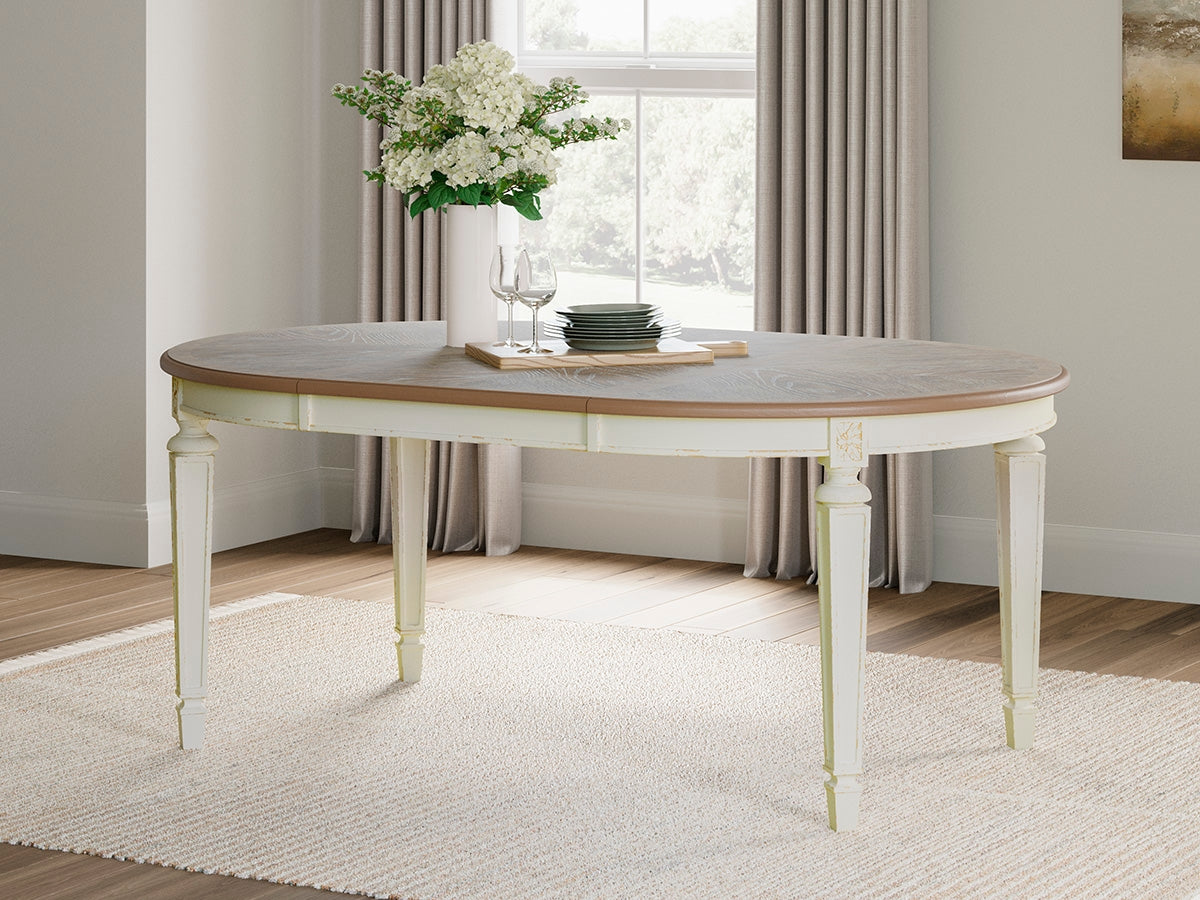 J&M Furniture - Ashley Furniture - Realyn Dining Extension Table - Oval Dining Room EXT Table / Chipped White - D743-35