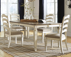 J&M Furniture - Ashley Furniture - Realyn Extension Dining Table and 4 Chairs - Extension Dining Table and 4 Chairs - D743D3
