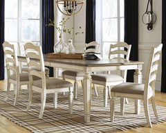 J&M Furniture - Ashley Furniture - Realyn Extension Dining Table and 6 Chairs - Extension Dining Table and 6 Chairs - D743D4