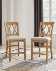 J&M Furniture - Ashley Furniture - Havonplane Barstool (Set of 2) - Barstool (Set of 2) / Brown - D773-124X2
