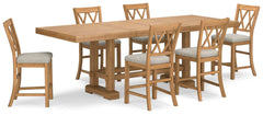 Havonplane Counter Height Extension Dining Table and 6 Barstools