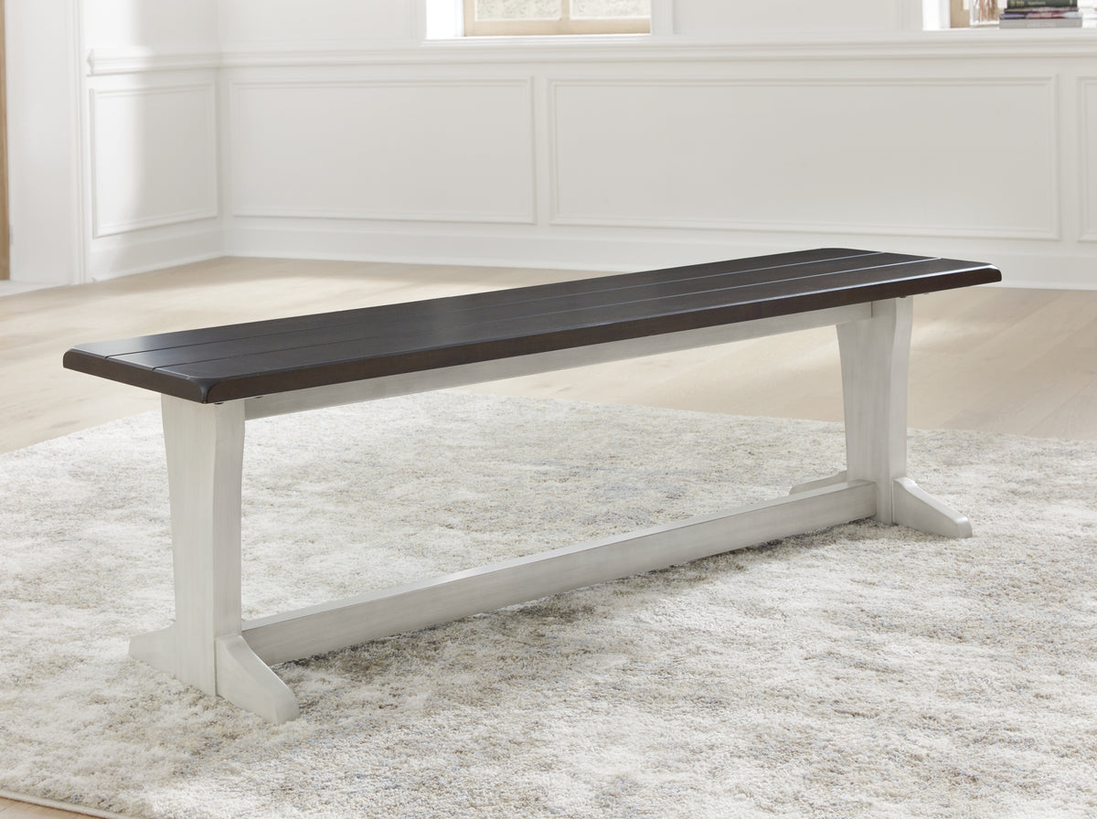 J&M Furniture - Ashley Furniture - Darborn 62" Dining Bench - Large Dining Room Bench / Gray/Brown / 62"W x 15"D x 18"H - D796-00