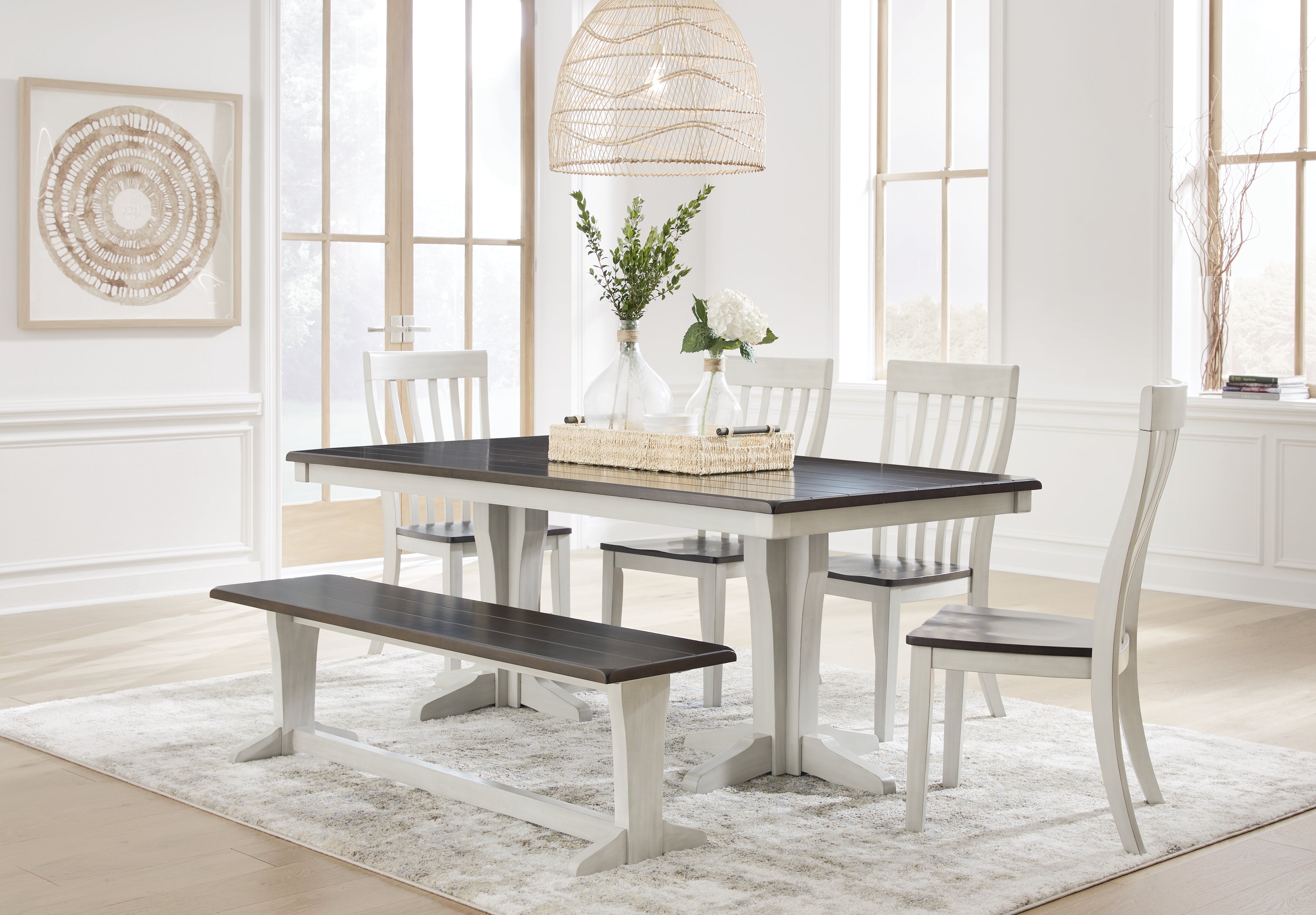J&M Furniture - Ashley Furniture - Darborn Dining Table, 4 Chairs and Bench - Dining Table, 4 Chairs and Bench - D796D2