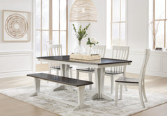 J&M Furniture - Ashley Furniture - Darborn Dining Table, 4 Chairs and Bench - Dining Table, 4 Chairs and Bench - D796D2