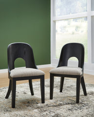 J&M Furniture - Ashley Furniture - Rowanbeck Dining Chair (Set of 2) - Dining Chair (Set of 2) / Black - D821-01X2