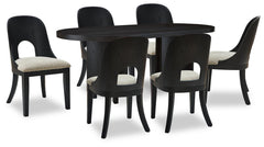 J&M Furniture - Ashley Furniture - Rowanbeck Dining Table and 6 Chairs - Dining Table and 6 Chairs - D821D4