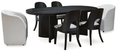 J&M Furniture - Ashley Furniture - Rowanbeck Dining Table, 2 Arm Chairs and 4 Side Chairs - Dining Table, 2 Arm Chairs and 4 Side Chairs - D821D3