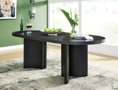 J&M Furniture - Ashley Furniture - Rowanbeck Dining Table - Oval Dining Room Table / Black - D821-25