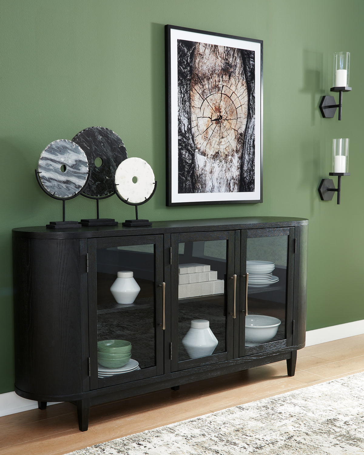 J&M Furniture - Ashley Furniture - Rowanbeck Dining Server - Dining Room Server / Black - D821-60