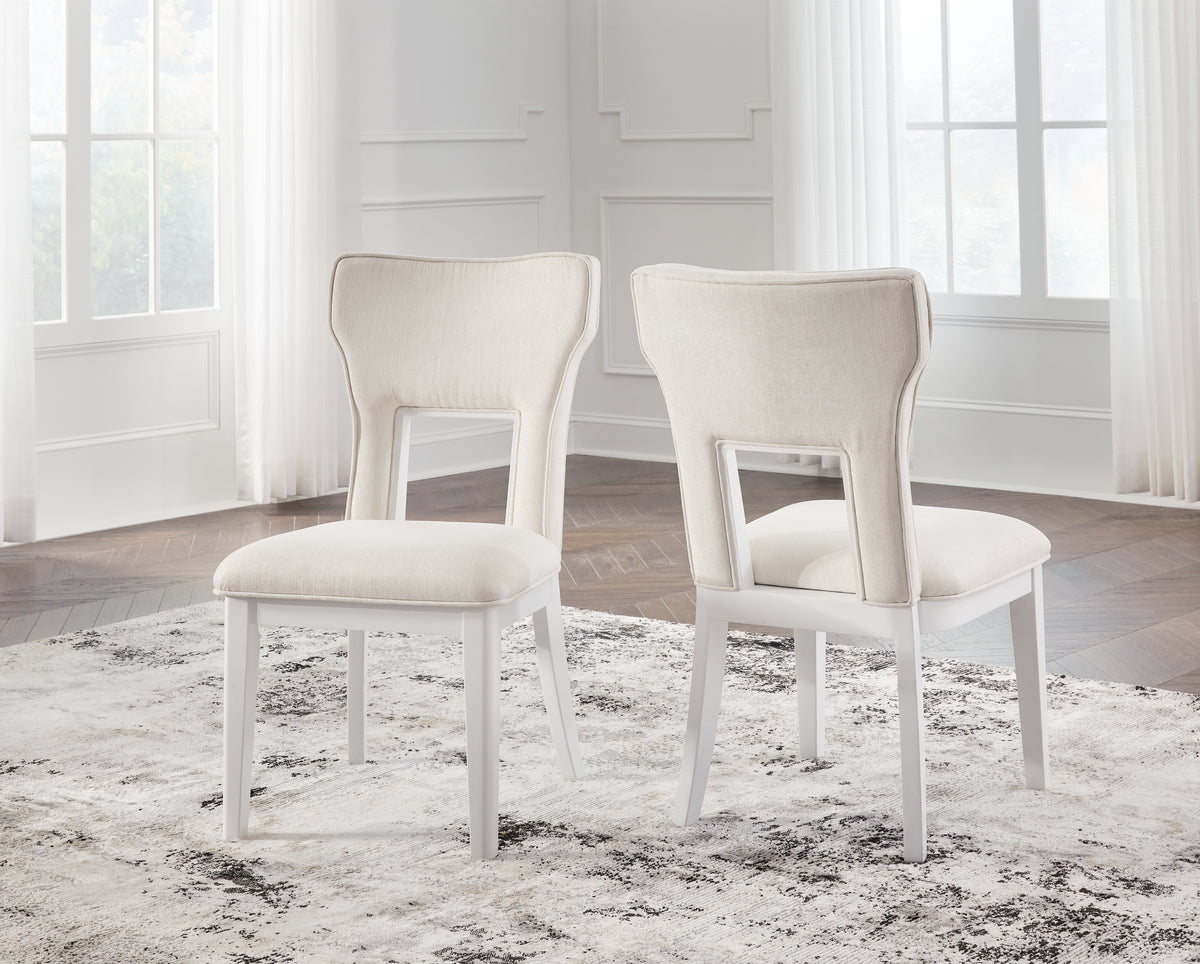 J&M Furniture - Ashley Furniture - Chalanna Dining Chair (Set of 2) - Dining Chair (Set of 2) / White - D822-01X2
