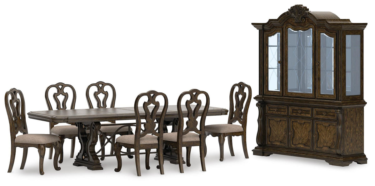 J&M Furniture - Ashley Furniture - Maylee Dining Table with 6 Chairs and Buffet and Hutch - Dining Table with 6 Chairs and Buffet and Hutch - D947D13
