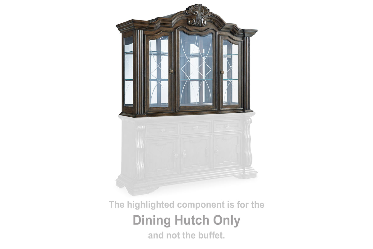 J&M Furniture - Ashley Furniture - Maylee Dining Hutch - Dining Room Hutch / Dark Brown - D947-81