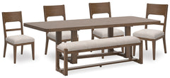 J&M Furniture - Ashley Furniture - Cabalynn Dining Table, 4 Chairs and Bench - Dining Table, 4 Chairs and Bench - D974D2