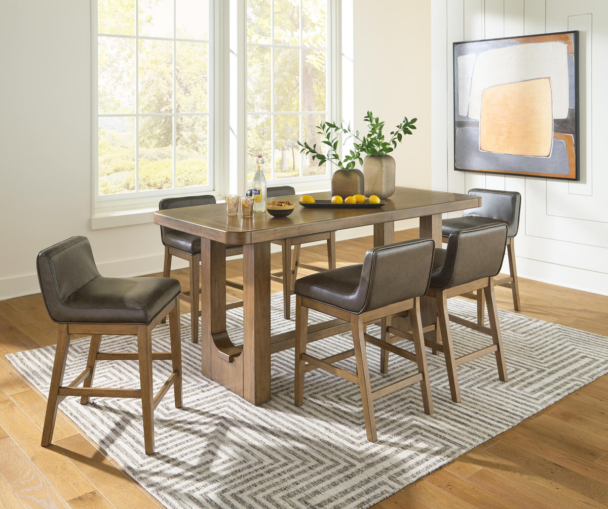 J&M Furniture - Ashley Furniture - Cabalynn Counter Height Dining Table and 6 Barstools - Counter Height Dining Table and 6 Barstools - D974D6