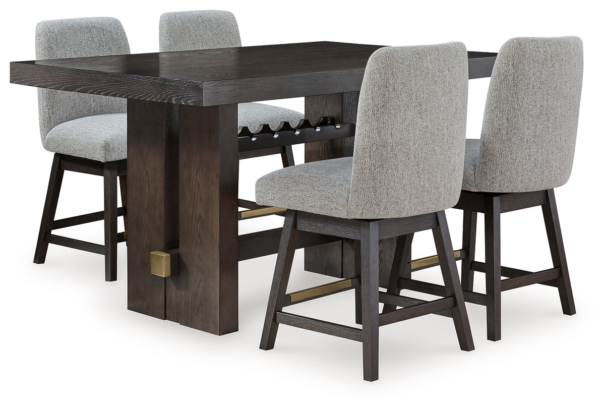 J&M Furniture - Ashley Furniture - Burkhaus Counter Height Dining Table and 4 Barstools - Counter Height Dining Table and 4 Barstools - D984D5