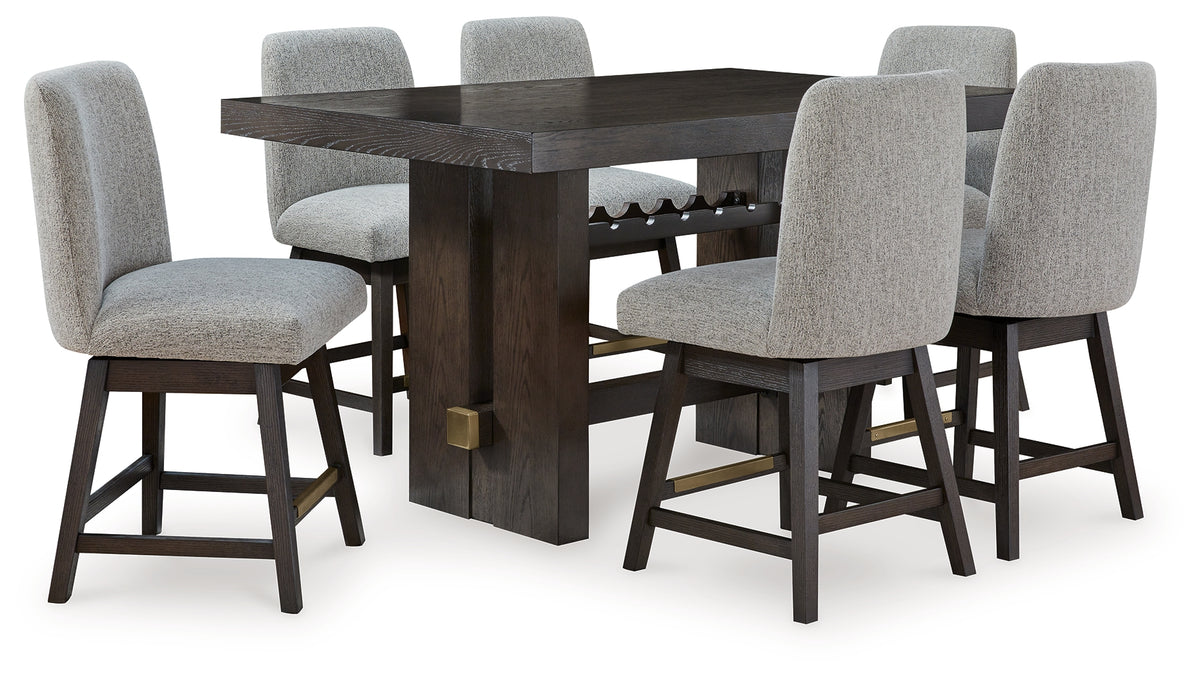 J&M Furniture - Ashley Furniture - Burkhaus Counter Height Dining Table and 6 Barstools - Counter Height Dining Table and 6 Barstools - D984D6