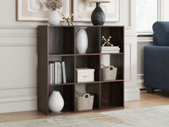 J&M Furniture - Ashley Furniture - Glosmount Nine Cube Organizer - Nine Cube Organizer / Cherry/Light Brown - EA1055-3X3