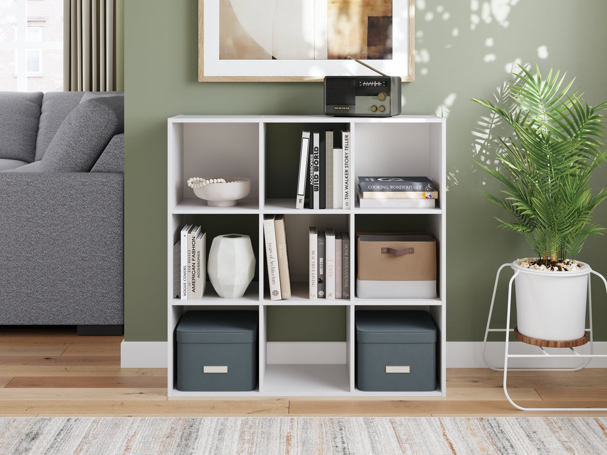 J&M Furniture - Ashley Furniture - Onita Nine Cube Organizer - Nine Cube Organizer / White - EA9630-3X3