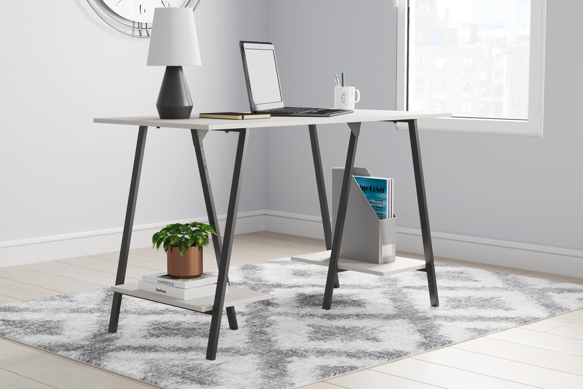 J&M Furniture - Ashley Furniture - Bayflynn Home Office Desk - Home Office Desk / White/Black - H288-27