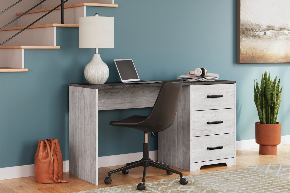 J&M Furniture - Ashley Furniture - Shawburn 54" Home Office Desk - Home Office Desk / White/Dark Charcoal Gray - H4121-34