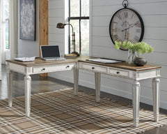 J&M Furniture - Ashley Furniture - Realyn 2-Piece Home Office Desk - 2-Piece Home Office Desk / White/Brown - H743H1