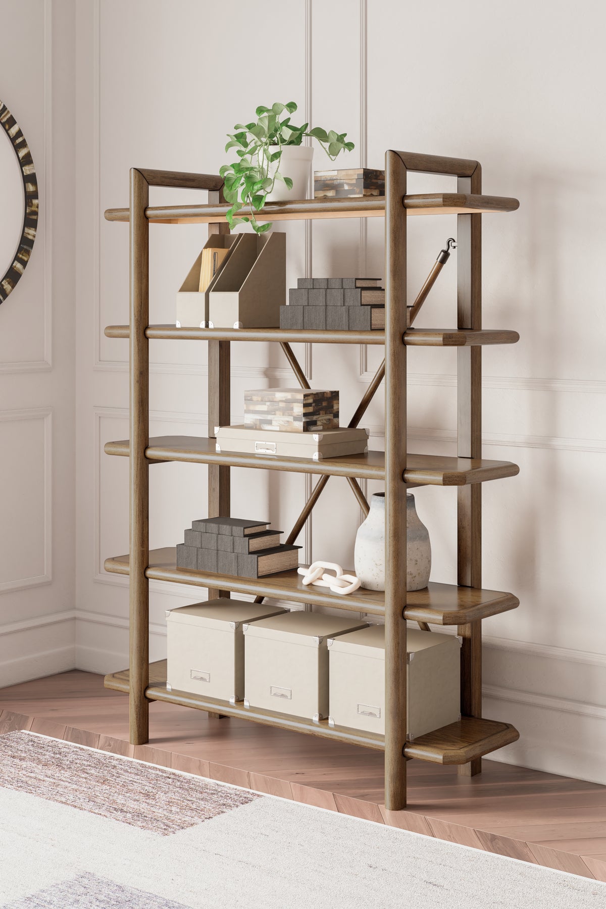 J&M Furniture - Ashley Furniture - Roanhowe 71" Bookcase - Bookcase / Brown - H769-70