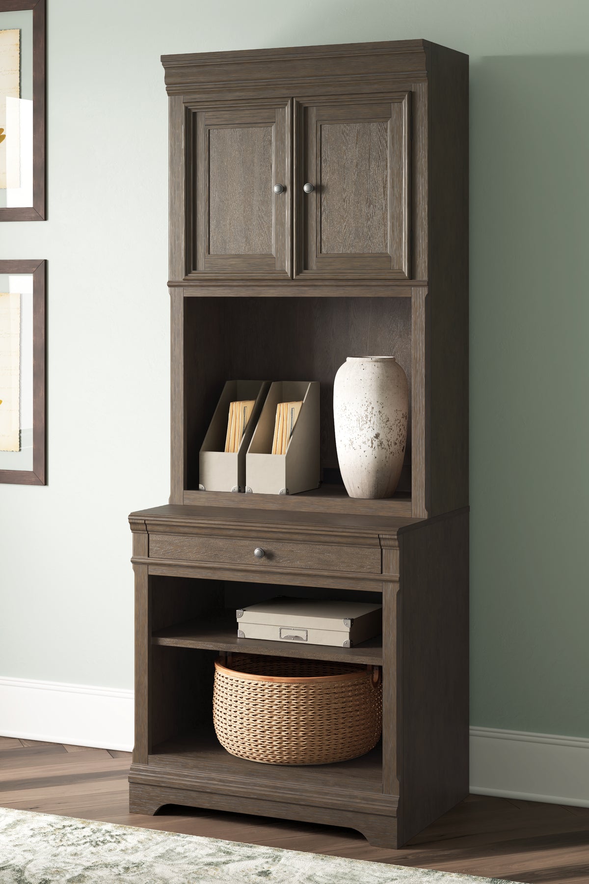 J&M Furniture - Ashley Furniture - Janismore Bookcase - Bookcase / Weathered Gray - H776H7