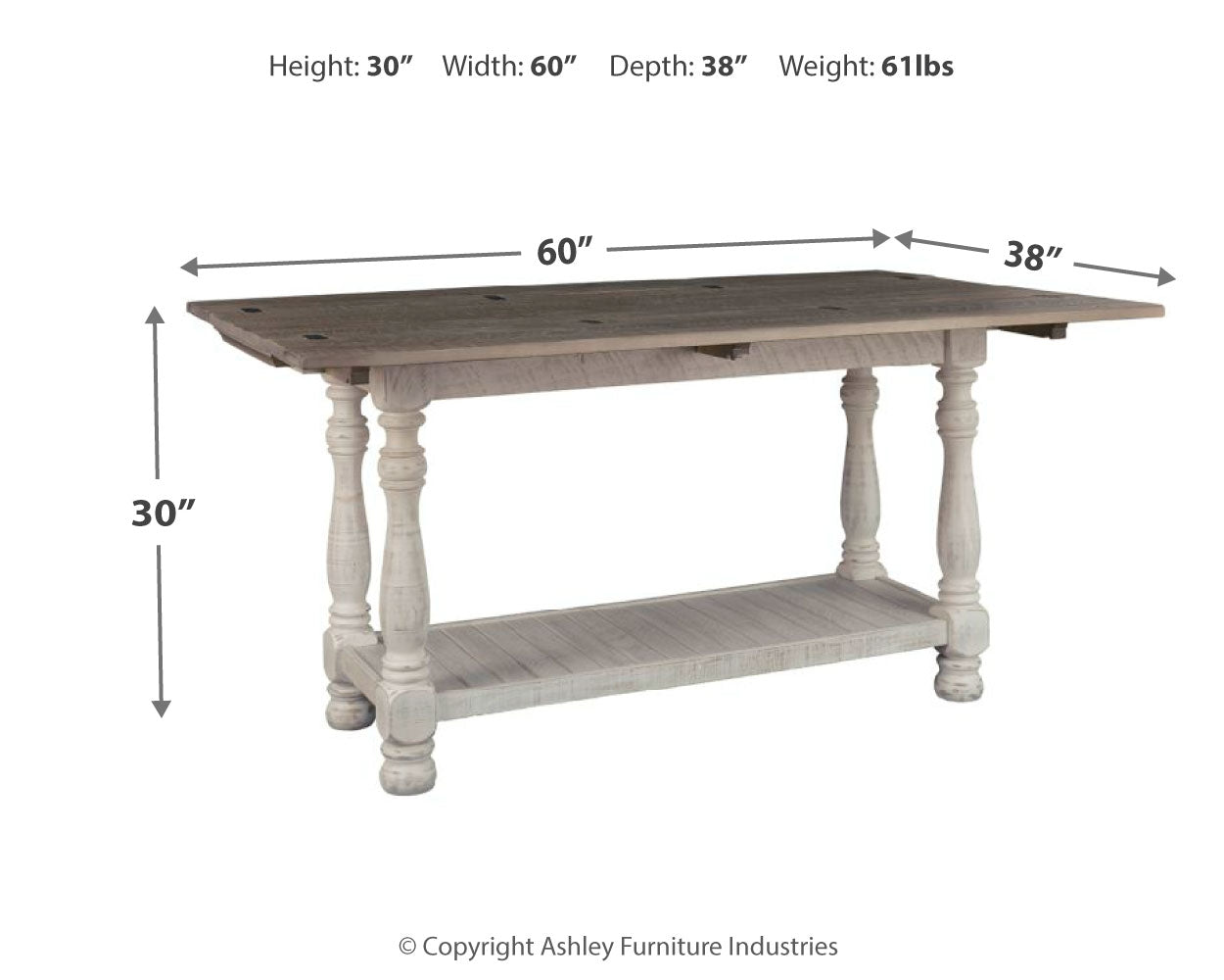 Havalance Sofa/Console Table Ashley Furniture