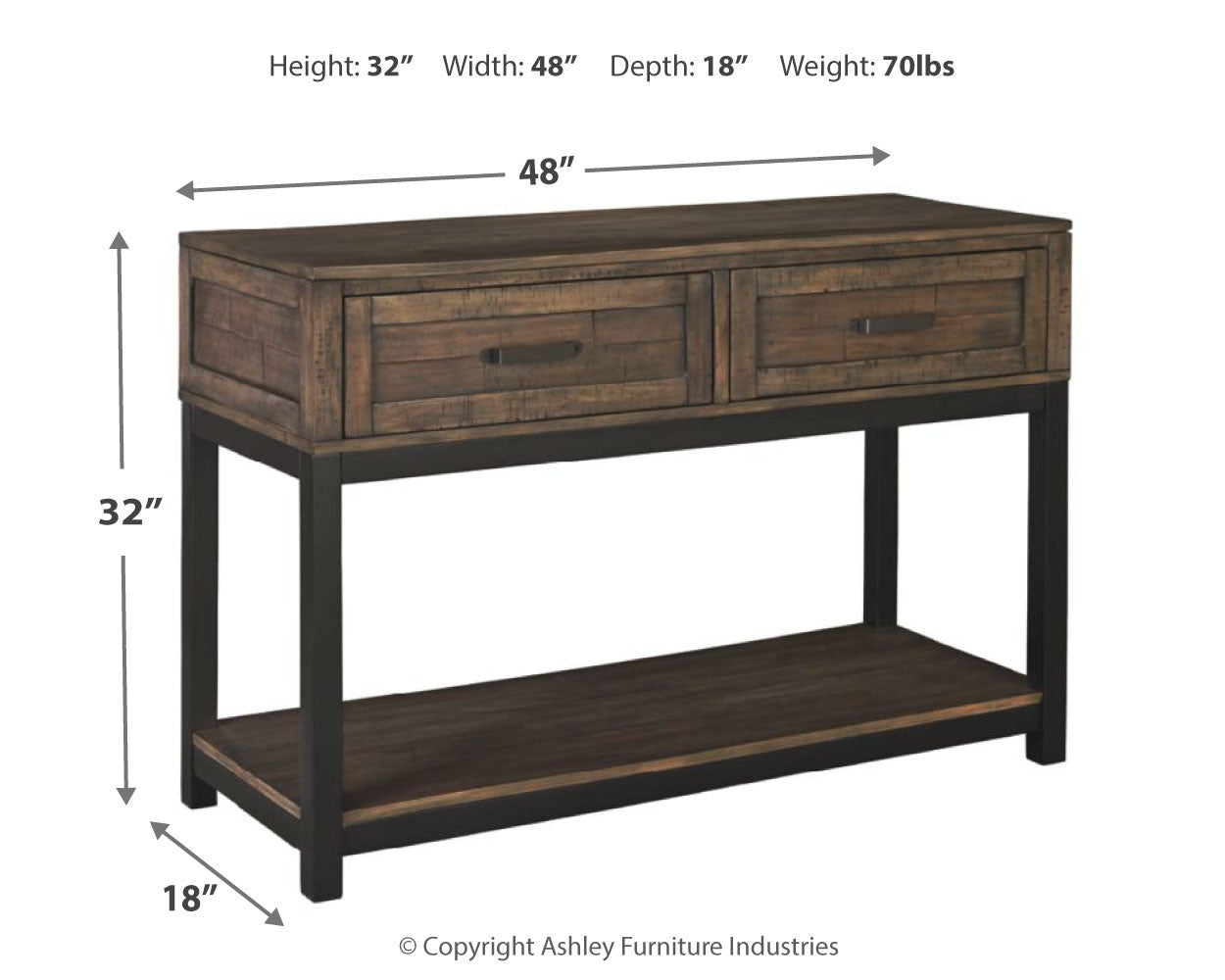 Johurst Sofa/Console Table Ashley Furniture