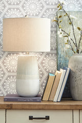 J&M Furniture - Ashley Furniture - Shavon Table Lamp - Ceramic Table Lamp (1/CN) / Beige/White - L100724