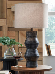 J&M Furniture - Ashley Furniture - Kerbert Table Lamp - Terracotta Table Lamp (1/CN) / Distressed Black - L100824