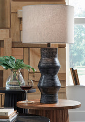 J&M Furniture - Ashley Furniture - Kerbert 2-Piece Lamp Set - 2-Piece Lamp Set / Distressed Black - L100824X2