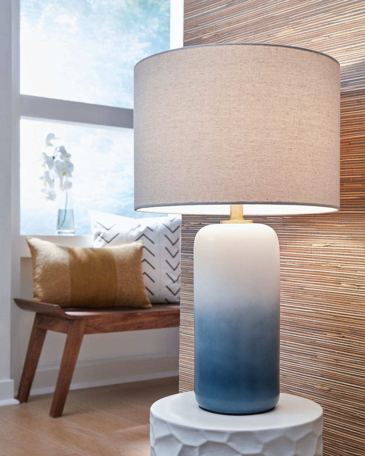 J&M Furniture - Ashley Furniture - Lemrich Table Lamp (Set of 2) - Table Lamp (Set of 2) / White/Teal - L123874X2