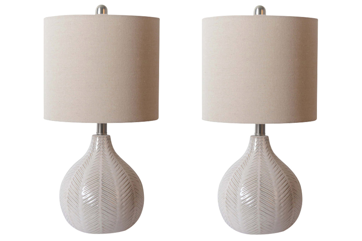 J&M Furniture - Ashley Furniture - Rainermen Table Lamp (Set of 2) - Table Lamp (Set of 2) / Off White - L180024X2