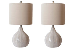 J&M Furniture - Ashley Furniture - Rainermen Table Lamp (Set of 2) - Table Lamp (Set of 2) / Off White - L180024X2